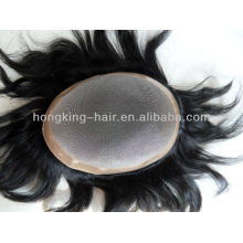 high quality human hair mono men's toupee wig/hairpieces/system